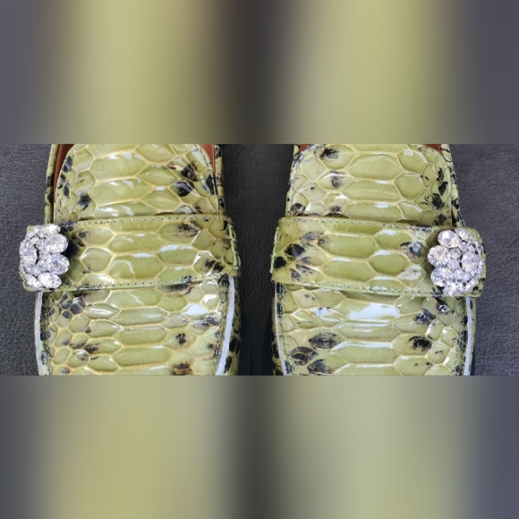 Ganni Snakeskin Embossed Slingback Loafers - Picture 4 of 9